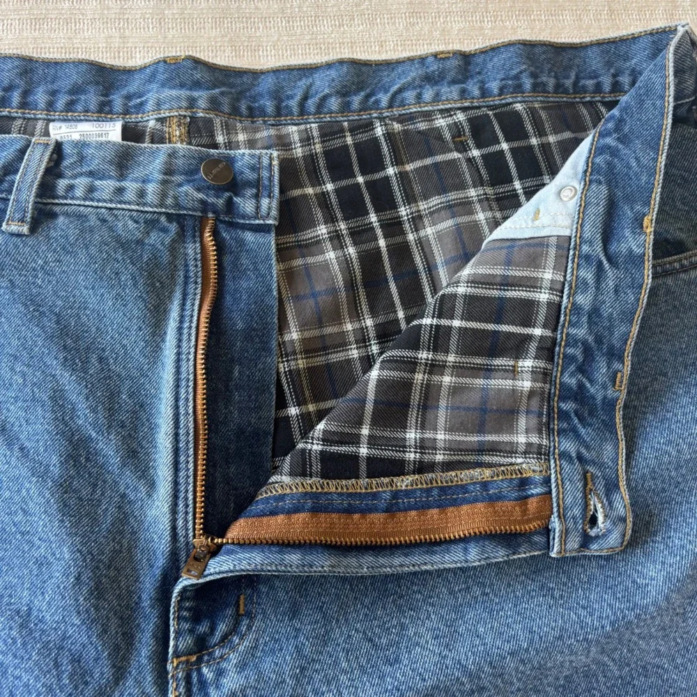 Carhartt B172 DST Flannel Lined Relaxed Fit Jeans Mens 50x30 Dark Stone Blue